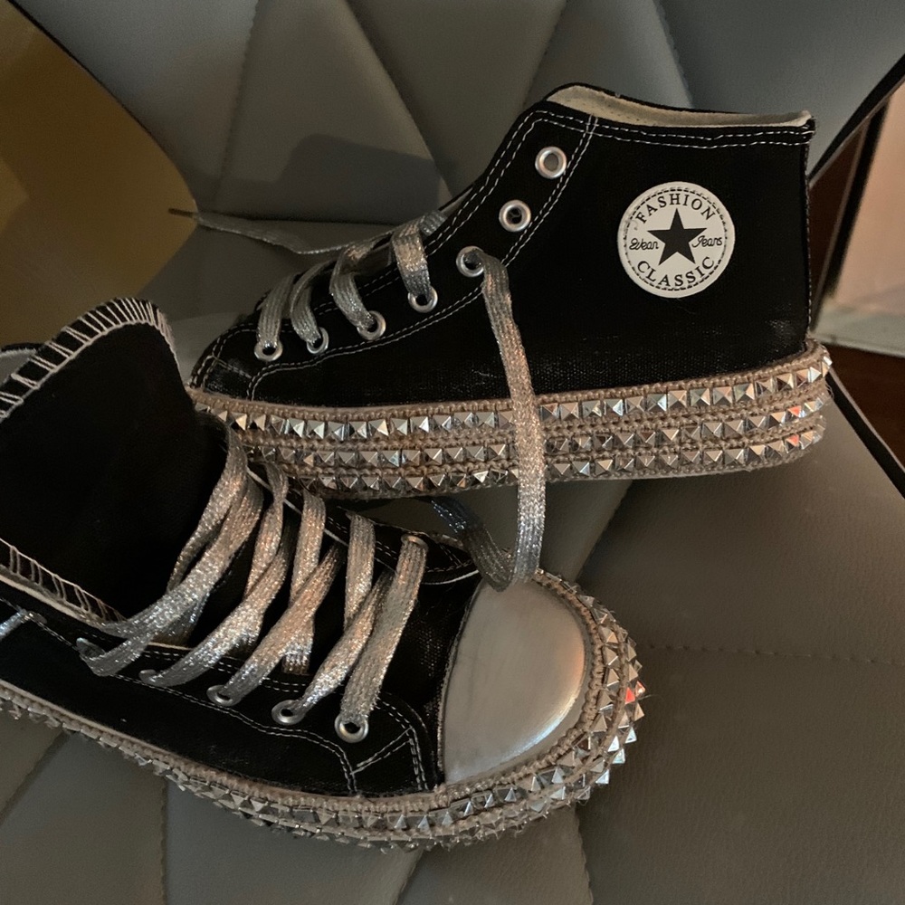 Used twice converse style studded high tops